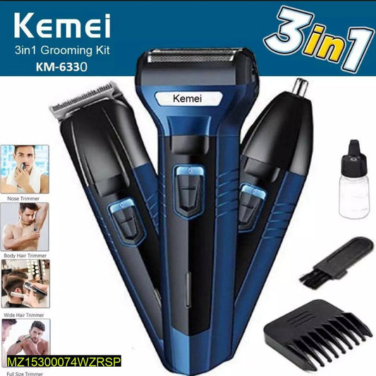 KEMEI 3 In 1 Rechargeable Electric Men,s ShaverAshiyana Shopping Mall